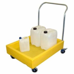 ROMOLD BUND TROLLEY SUITABLE FOR 4 X 25LTR CANS, 100LTR, YELLOW TSSBT100
