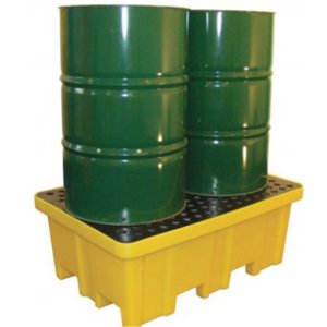 ROMOLD DRUM SPILL PALLET 4WAY TSSBP2FW YELLOW 2X205L – 1220X820X 450 - 27KG