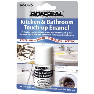 RONSEAL KITCHEN & BATHROOM TOUCH-UP ENAMEL 10ML WHITE 35109