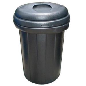 ROUND HDPE BIN C/W COVER BLACK