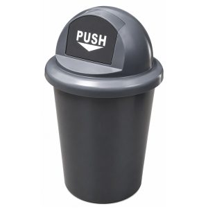 ROUND PUSH FLAP PLASTIC STANDING BIN 60LTR EPG60