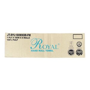 ROYAL HAND ROLL TOWEL 1PLY (100% PULP) 180MTR – 8ROLL/CTN