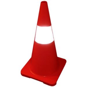 SAFETY CONE-28" (PLASTIC, PE, RED BASE)