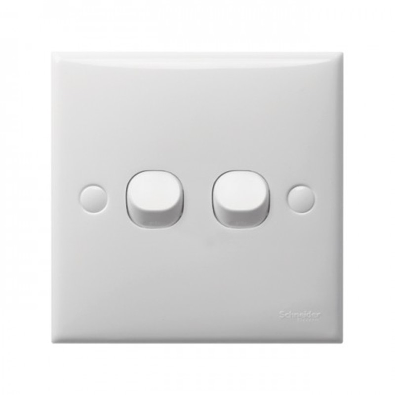 SCHNEIDER E30 SERIES E32/1/2A 10A 2 GANG 1 WAY SWITCH