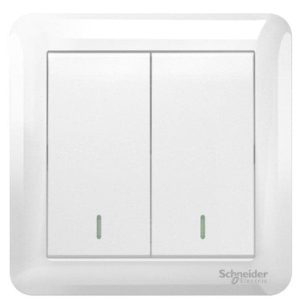 SCHNEIDER 2 GANG 1 WAY SWITCH (LARGE ROCKER) A3G32B1A