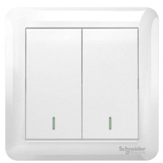 SCHNEIDER 2 GANG 1 WAY SWITCH (LARGE ROCKER) A3G32B1A