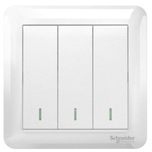 SCHNEIDER 3 GANG 1 WAY SWITCH (LARGE ROCKER) A3G33B1A