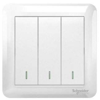 SCHNEIDER 3 GANG 1 WAY SWITCH (LARGE ROCKER) A3G33B1A