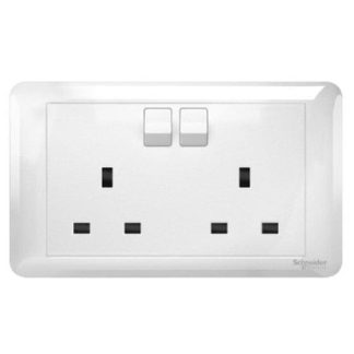SCHNEIDER 2 GANG SWITCH SOCKET A3GT25