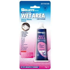 SELLEYS WET AREA SILICONE SEALANT-75G FOR BATHROOM KITCHEN & LAUNDRY(WHITE)
