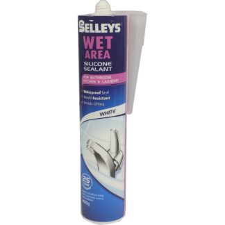 SELLEYS WET AREA SILICONE SEALANT-300GM FOR BATHROOM KITCHEN & LAUNDRY(WHITE)