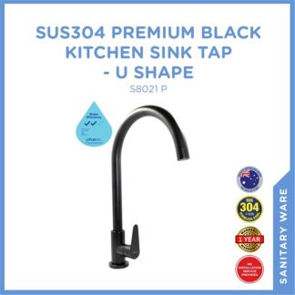 SELLEYS S8021 PREMIUM BLACK KITCHEN SINK TAP-U SHAPE