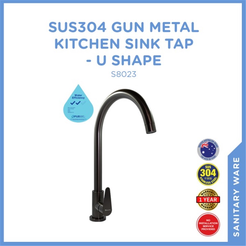 SELLEYS S8023 GUN METAL KITCHEN SINK TAP-U SHAPE