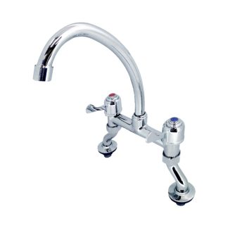 SHOWY DECK MOUNTED SWIVEL GOOSE NECK FAUCET 1024