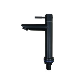 SHOWY BLACK-COATED WAND LEVER QUARTER TURN S/S BASIN TAP (180MM) 3906