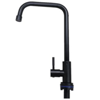 SHOWY WAND BLACK COATED LEVER QUARTER TURN S/S L SINK TAP 3918