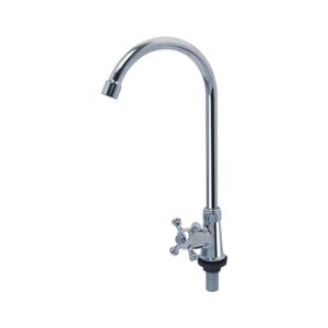 SHOWY X-KNOB J-SPOUT PILLAR TAP 2555JC (CHROME)
