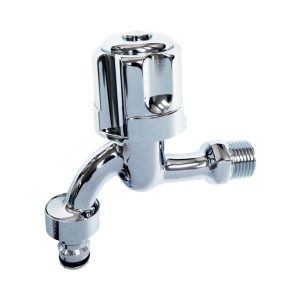 SHOWY ROUND-KNOB QUARTER TURN U.K BIB TAP C/W 3/4 NOZZLE 2575-6289