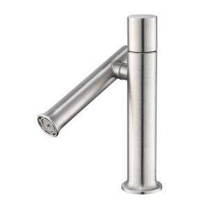 SHOWY SATIN 304 S/STEEL BASIN MIXER WITH VERTICAL SWIVEL SPOUT 3783