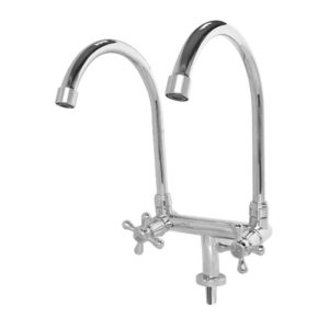SHOWY CROSS Q-TURN TWIN SPOUT SINK TAP 3050-COLD WATER