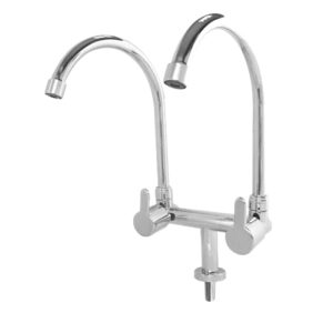 SHOWY QUARTER-TURN TWIN SPOUT SINK TAP 3020 (THE PURE)