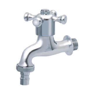 SHOWY CHROME PLATED HOSE UNION BIB TAP - 2555UC-20