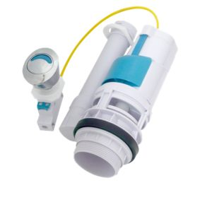 SHOWY TURQUOISE DUAL STEEL WIRE CISTERN FLUSH VALVE C/W 52MM OUTLET(2956-4)