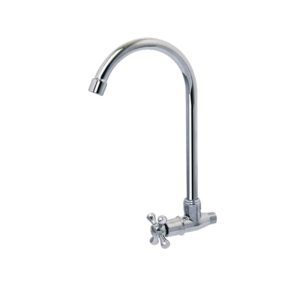 SHOWY CROSS Q-TURN "J" SPOUT WALL SINK TAP 2655NWC