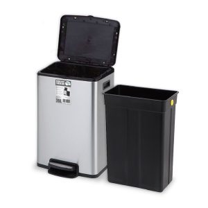 SL PEDAL TRASH BIN / WASTE BIN / DUSTBIN WITH 1 INNER BIN 20L (STAINLESS STEEL) SL-2220