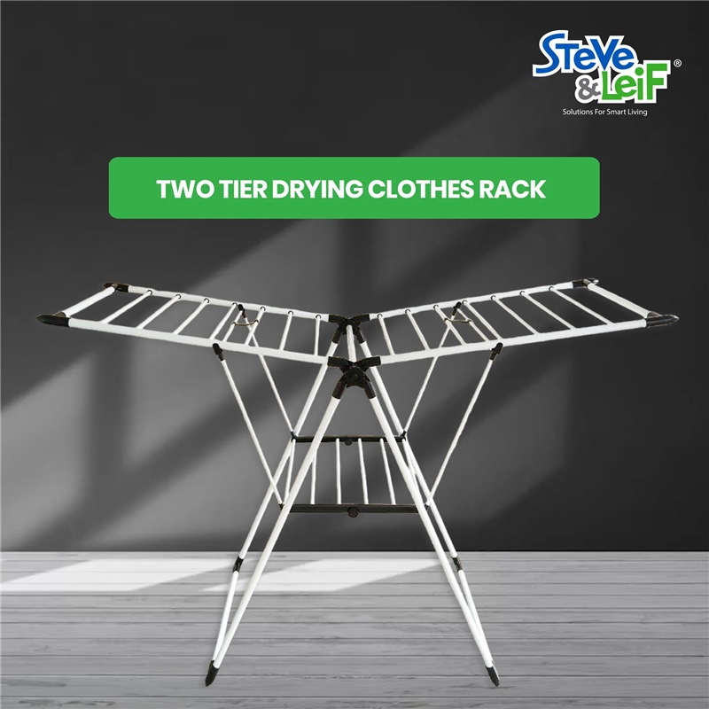 SL TWO TIER WING FOLD DRYING CLOTH / LAUNDRY RACK 10M SL-5834