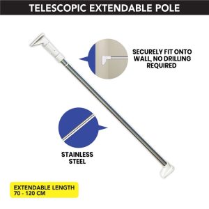 SL TELESCOPIC EXTENDABLE CURTAIN ROD ADJUSTABLE
