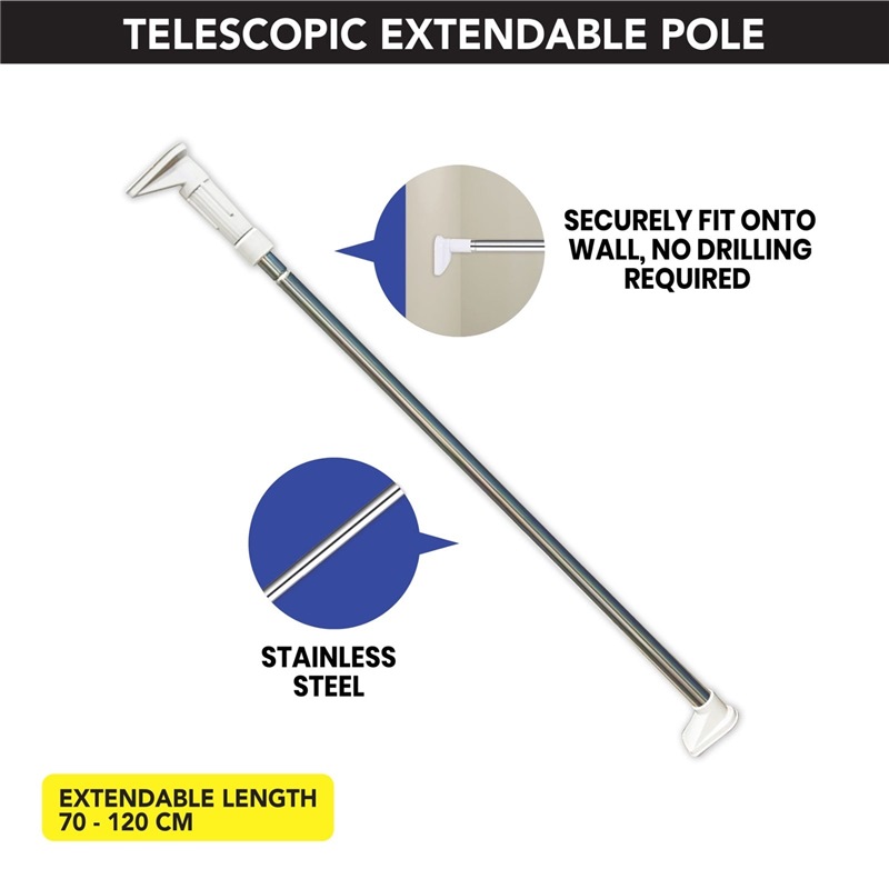 SL TELESCOPIC EXTENDABLE CURTAIN ROD ADJUSTABLE