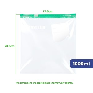 SL RESEALABLE SLIDER BAG QUART (203X178MM) 20PCS