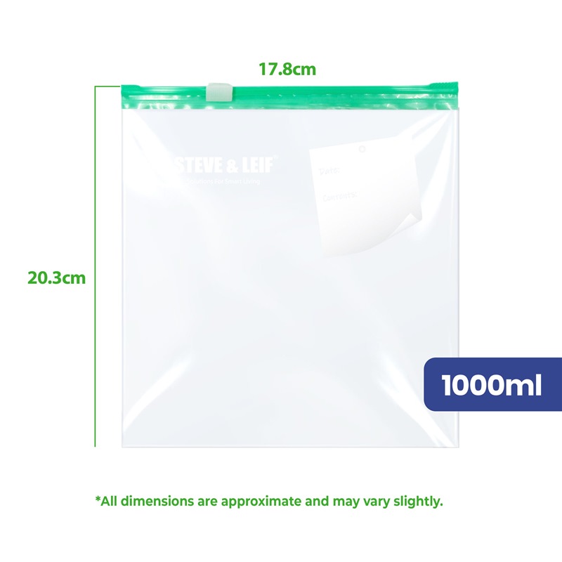 SL RESEALABLE SLIDER BAG QUART (203X178MM) 20PCS
