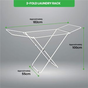 SL LIGHTWEIGHT CLOTH / LAUNDRY RACK WITH 2-FOLD WING (WHITE) SL-5832