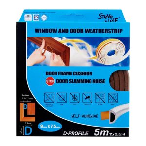 SL D-PROFILE WEATHERSTRIP 9X7.5MM-2X2.5M