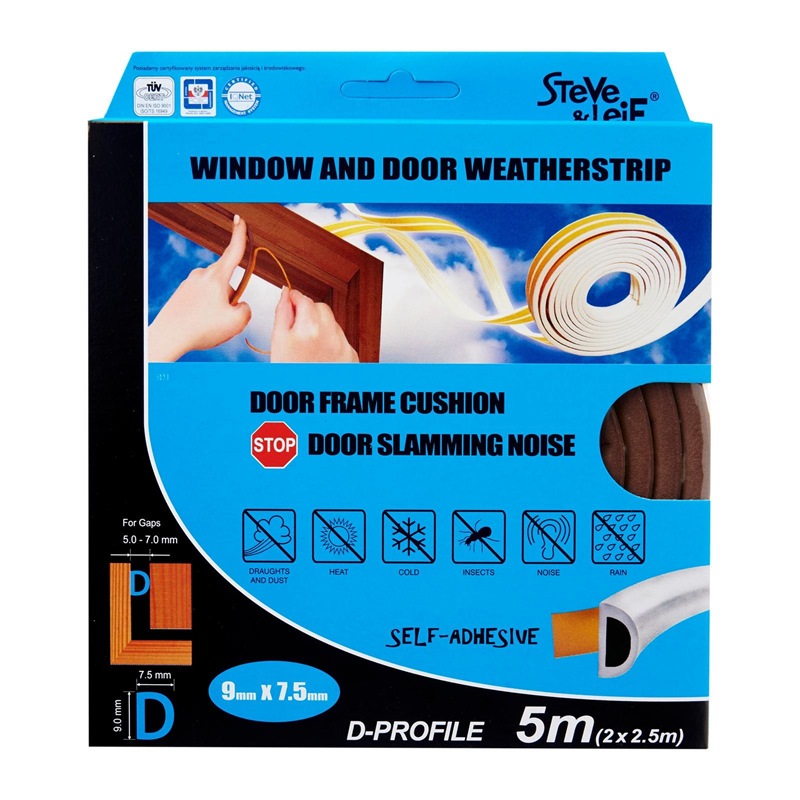 SL D-PROFILE WEATHERSTRIP 9X7.5MM-2X2.5M