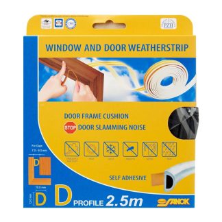 SL D-PROFILE WEATHERSTRIP 12X10MM-2X2.5M