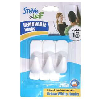 SL WHITE REMOVABLE HOOK SMALL SL-H2011W 3PPP