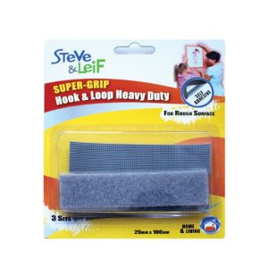 SL SUPER-GRIP HOOK & LOOP HEAVY DUTY STRIP 25X100MM SL-712 3PPP/SET