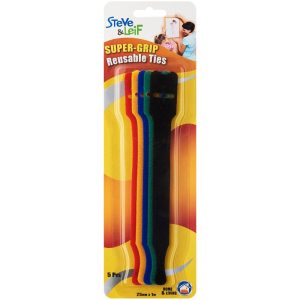SL MULTI COLOUR SUPER-GRIP REUSABLE TIE 25MMX1M SL-714 5PPP