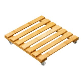 SL SQUARE BAMBOO PLANT TROLLEY 25CM SL-9250