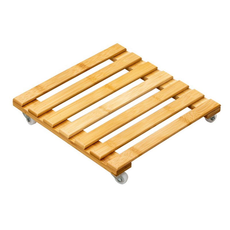 SL SQUARE BAMBOO PLANT TROLLEY 25CM SL-9250