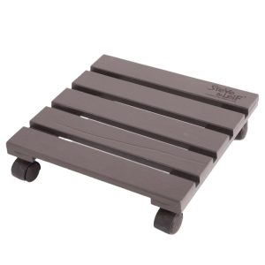 SL PINE WOOD SQUARE PLANT TROLLEY (270 X 270 X 65MM)