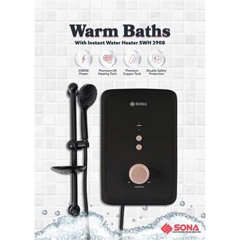 SONA 3.3KW INSTANTANEOUS WATER HEATER SWH 2908