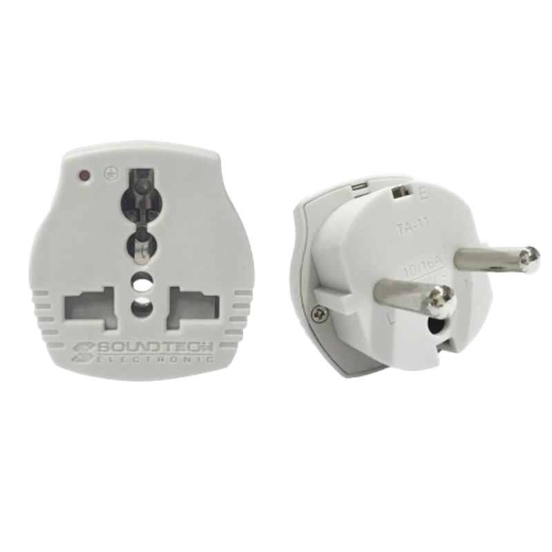 SOUNDTECH UNIVERSAL SCHUKO EURO TRAVEL PLUG TA-11