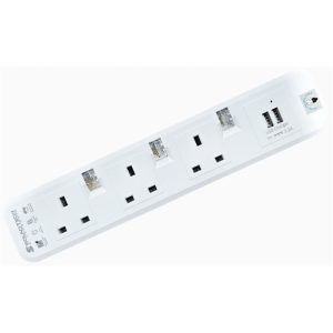 SOUNDTECH 3 WAY EXTENSION SOCKET WITH USB PS-132U