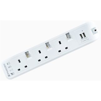 SOUNDTECH 3 WAY EXTENSION SOCKET WITH USB PS-132U