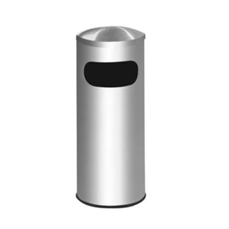 STAINLESS STEEL BIN C/W SIDE LOADING & ASHTRAY TOP DIA295XH760MM AT5