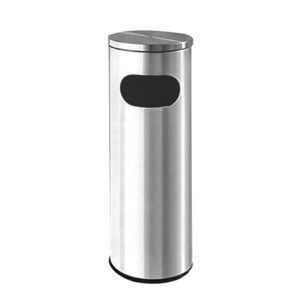 STAINLESS STEEL BIN C/W SIDE LOADING & ASHTRAY TOP DIA245XH600MM AT2A